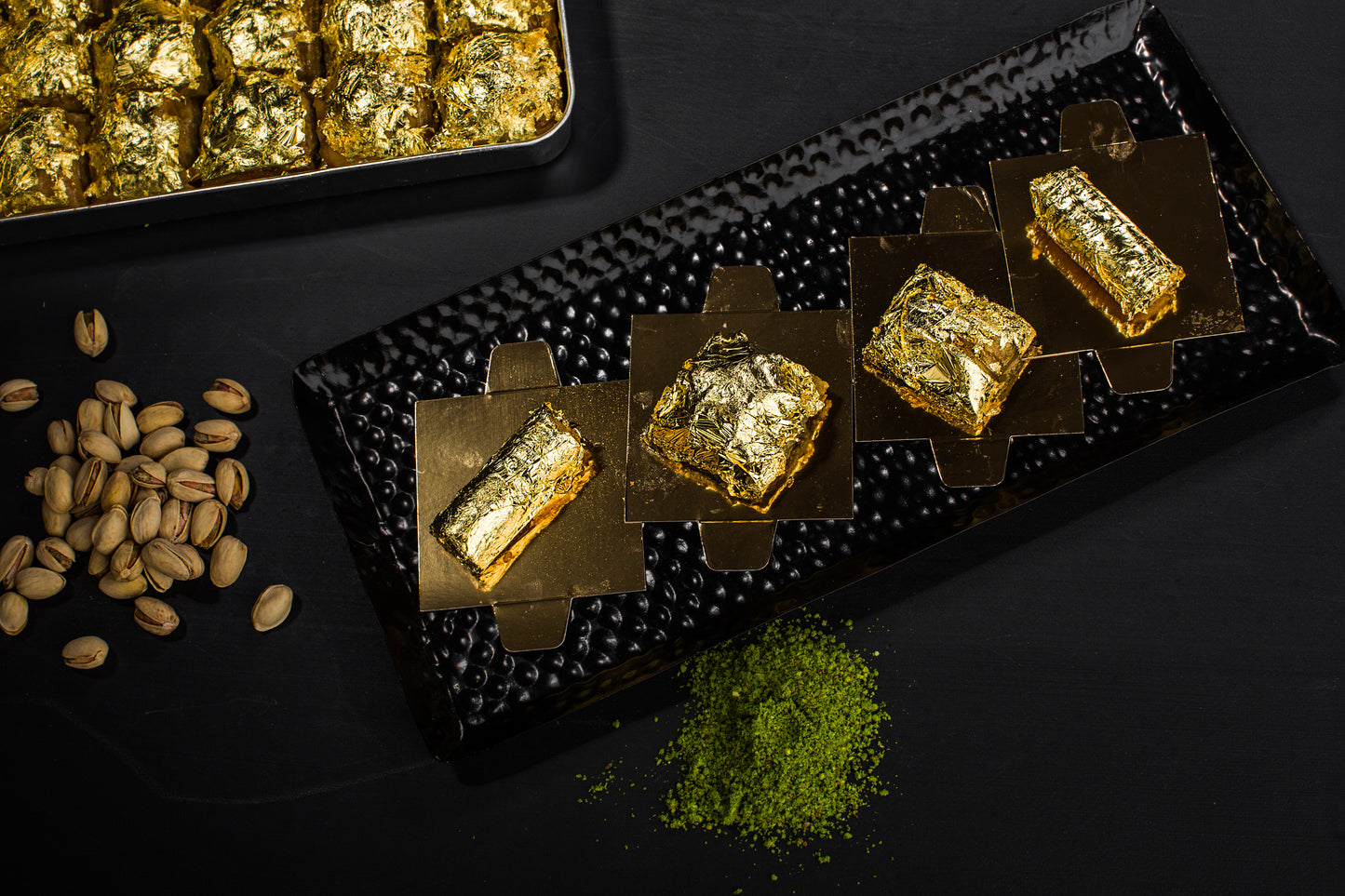 Turkish Baklava with Edible Gold Leaf